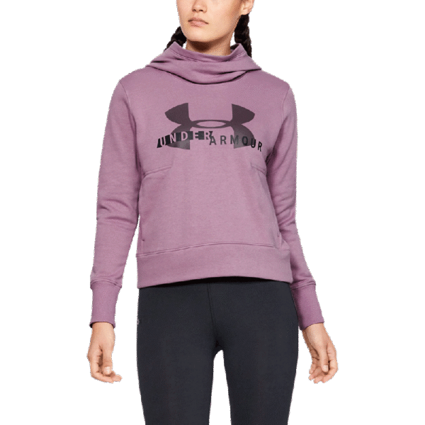 Under Armour Rival Fleece Logo Hoodie Lila